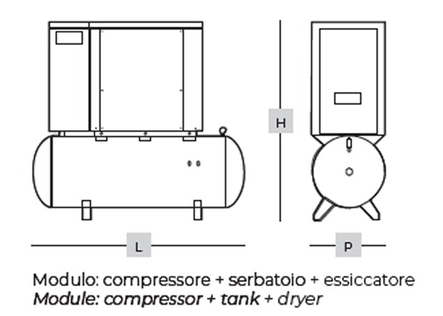 FIAC Compressore silenziato c/serbatoio 300Lt Kw5,5 - Hp7,5 trifase