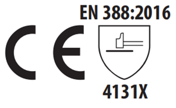 Guanto Neri ECO-NBR in nitrile/poliestere grigio/nero resistente  all'abrasione, polso elasticizzato e dorso