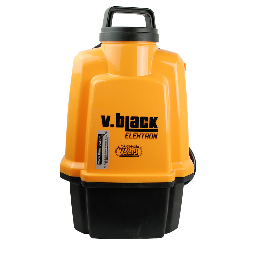 Pompa elettrica a spalla Volpi V-BLACK ELEKTRON 19vbe 12l completa di  batteria, caricabatteria, lancia, tubo e 2 ugelli