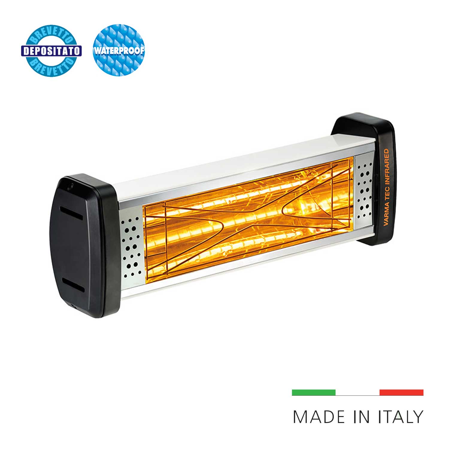 Lampada a infrarossi Varma Tec V301 2000W modello orientabile con cavo  H07RN-F 3x2,5 e spina 16Amp per interni