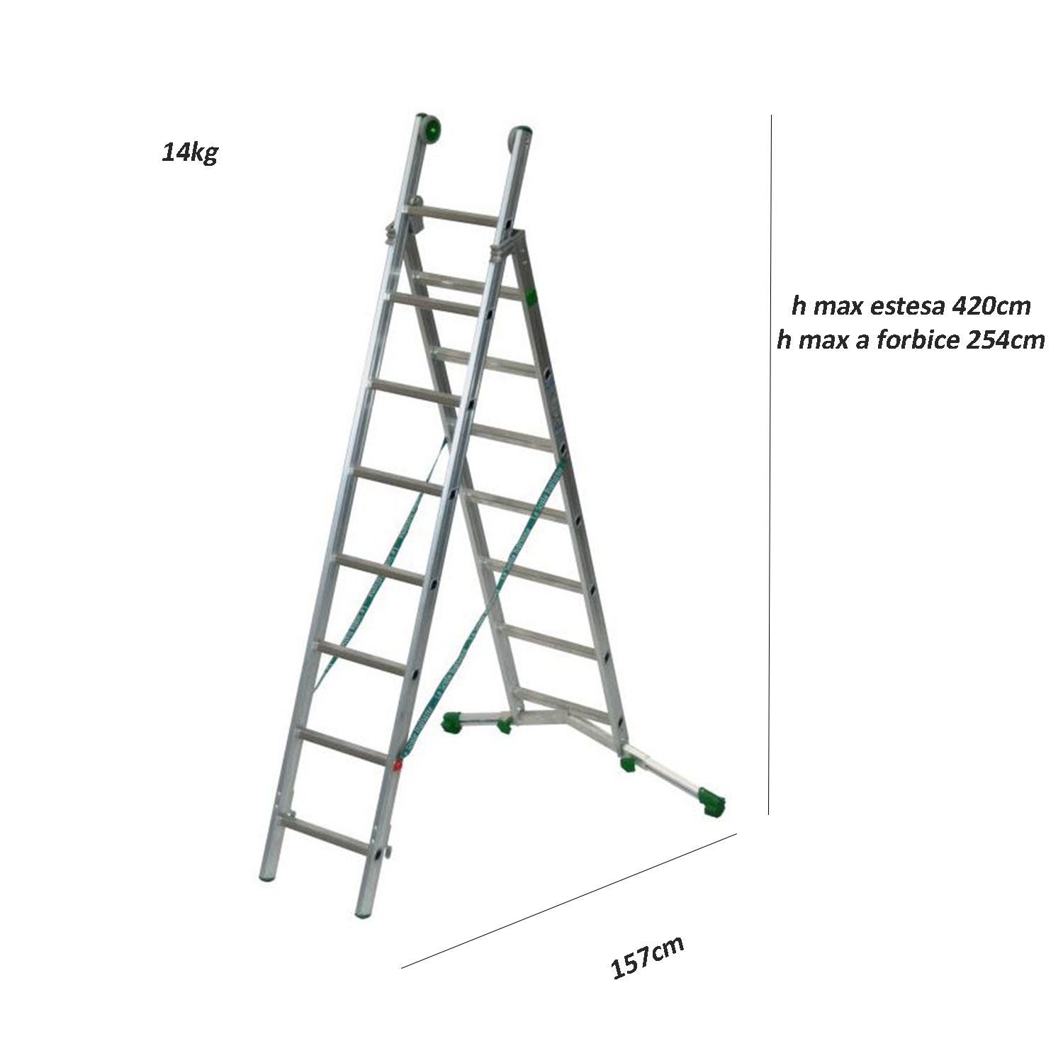 Scala Luna 7 gradini scale in alluminio - VIPscale - Ponteggi, trabatelli e  scale per uso industriale