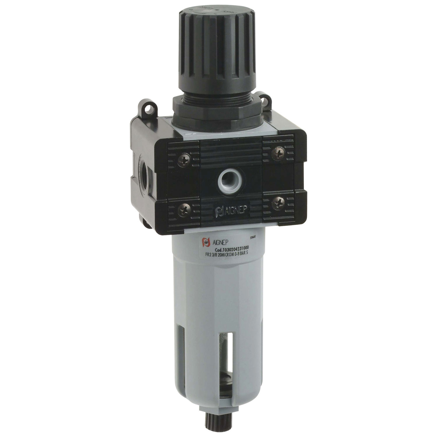 Filtro Aignep T030 regolatore di pressione aria compressa in tecnopolimero  3/8
