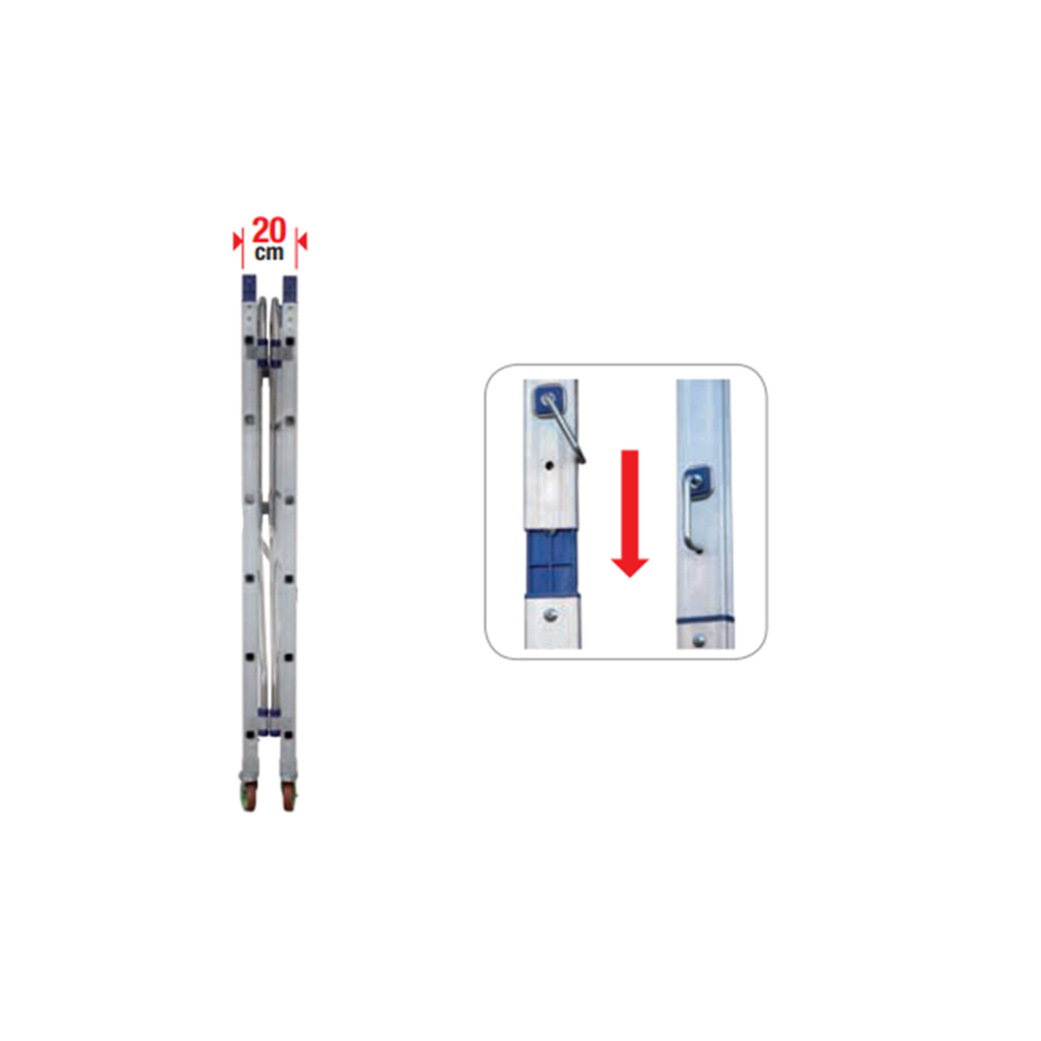 Trabattello Facal Alto AL410/P base pieghevole mt. 4,10/6,80 modulo 2 in  alluminio