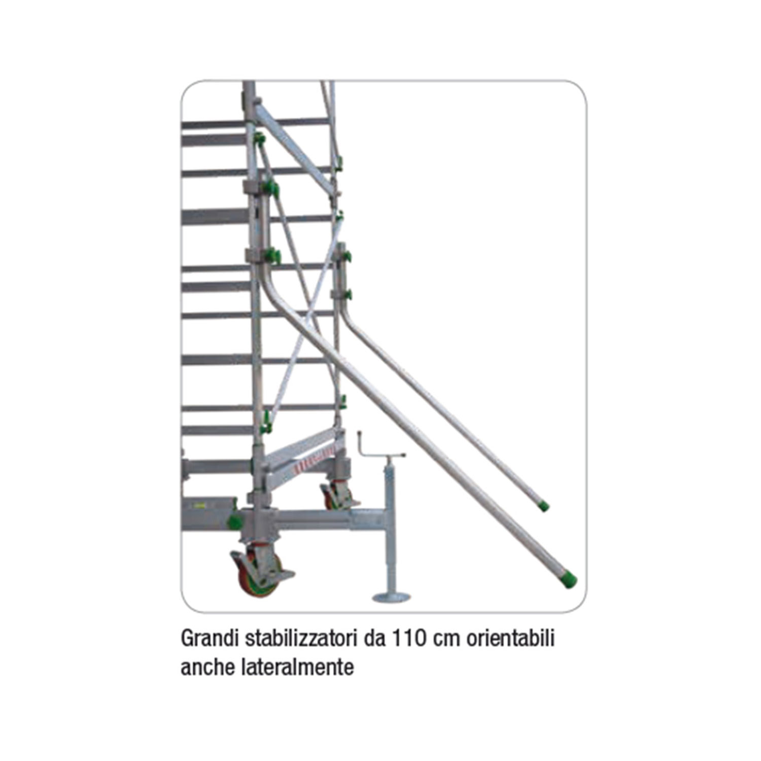 Trabattello Facal Doge 80 DG8/1C in alluminio per uso professionale altezza  totale mt. 3,64